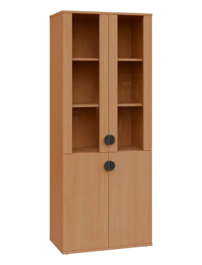 TN 5 - 7DS kancelářská skříň, 4-dveřová/prosklená, 1822x720x400, buk royal